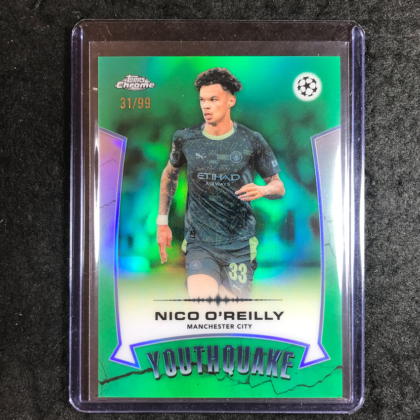 2025-26 Topps Chrome UEFA CC NICO O'REILLY Youthquake Green Refractor 31/99