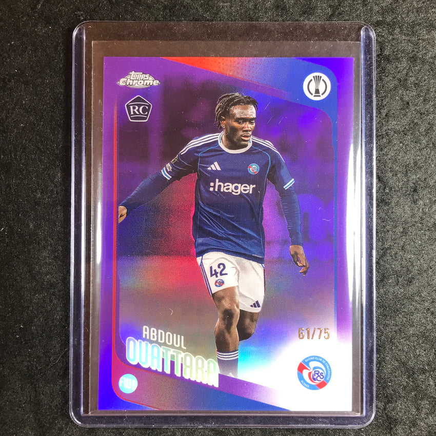2025-26 Topps Chrome UEFA CC ABDOUL OUATTARA Rookie Purple Refractor 61/75