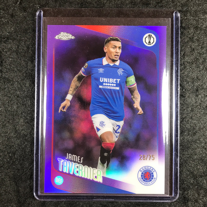 2025-26 Topps Chrome UEFA CC JAMES TAVERNIER Purple Refractor 28/75