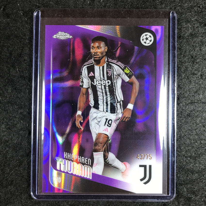 2025-26 Topps Chrome UEFA CC KHEPHREN THURAM Purple Lava 43/75