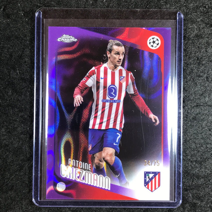 2025-26 Topps Chrome UEFA CC ANTOINE GRIEZMANN Purple Lava 34/75