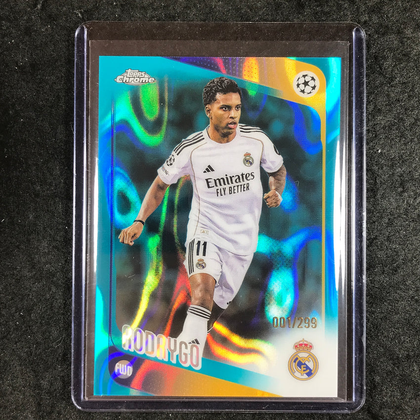 2025-26 Topps Chrome UEFA CC RODRYGO Teal Lava 1/299