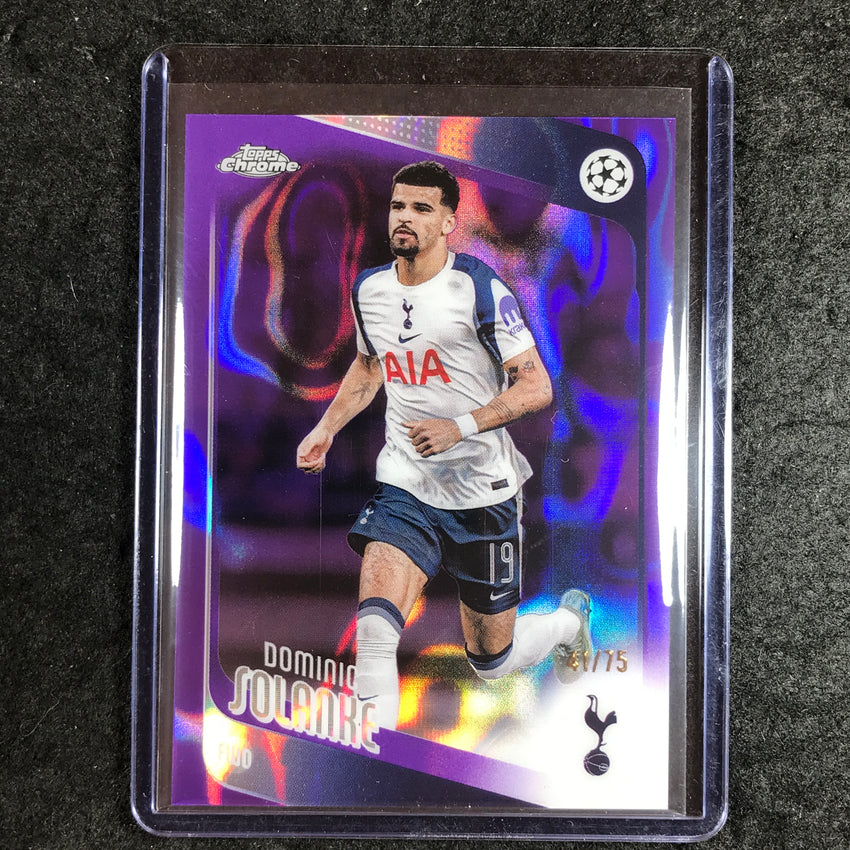 2025-26 Topps Chrome UEFA CC DOMINIC SOLANKE Purple Lava 41/75