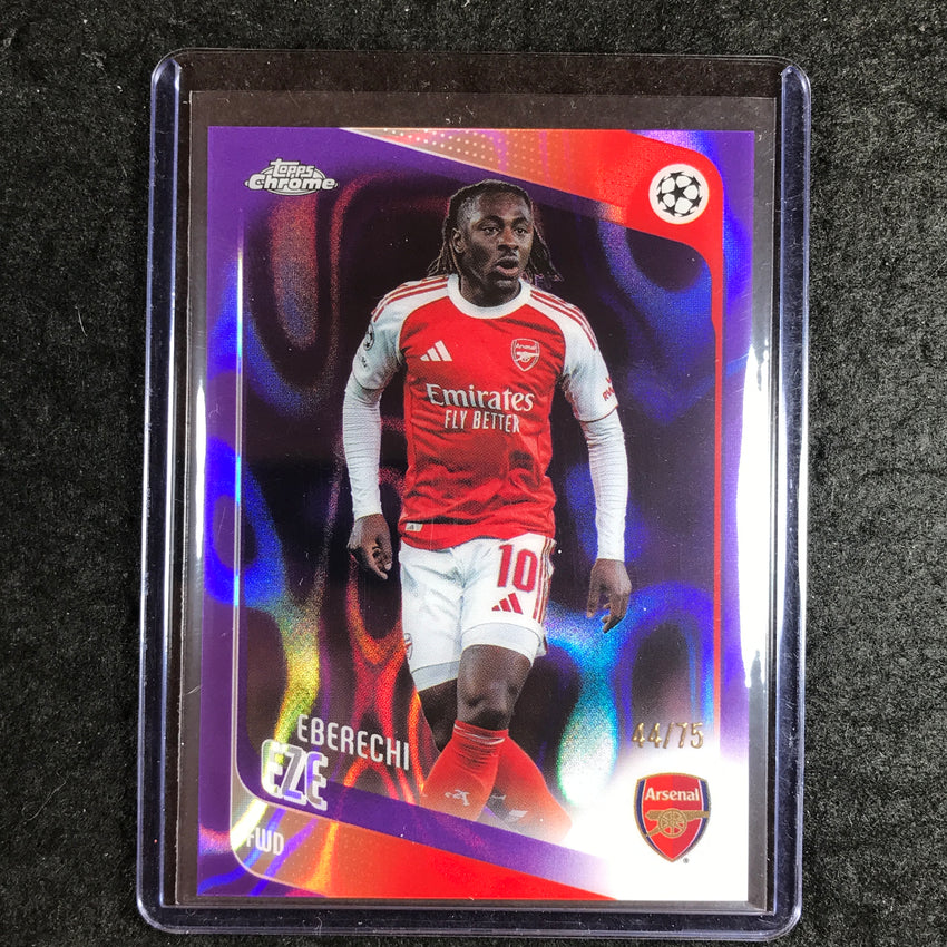 2025-26 Topps Chrome UEFA CC EBERECHI EZE Purple Lava 44/75