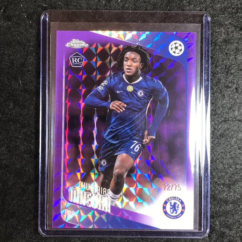 2025-26 Topps Chrome UEFA CC SHUMAIRA MHEUKA Rookie Purple Geometric 72/75
