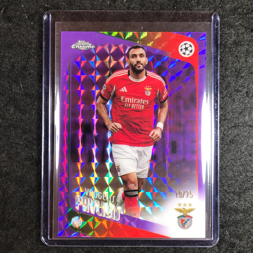 2025-26 Topps Chrome UEFA CC VANGELIS PAVLIDIS Purple Geometric 19/75