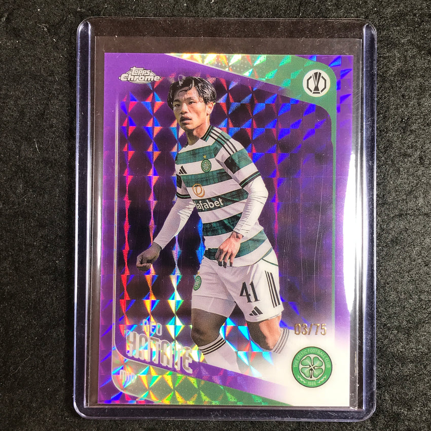 2025-26 Topps Chrome UEFA CC REO HATATE Purple Geometric 3/75