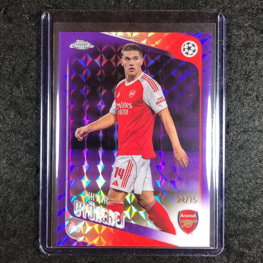 2025-26 Topps Chrome UEFA CC VIKTOR GYOKERES Purple Geometric 24/75
