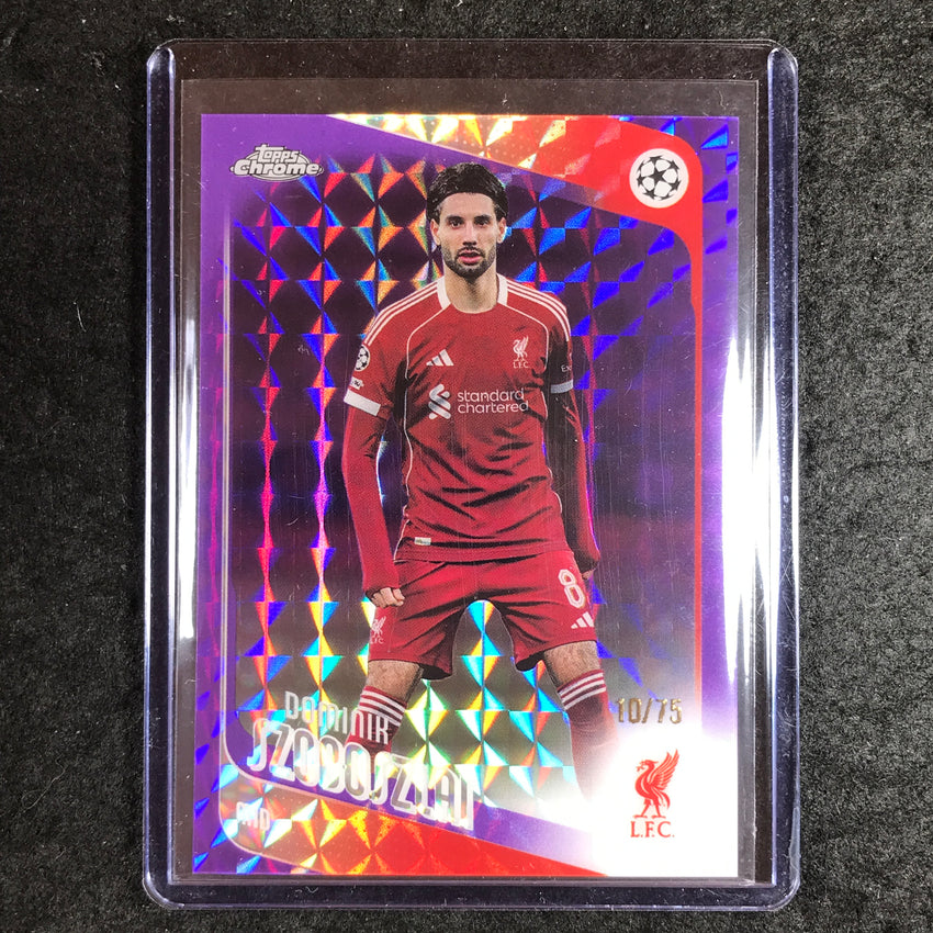 2025-26 Topps Chrome UEFA CC DOMINIK SZOBOSZLAI Purple Geometric 10/75
