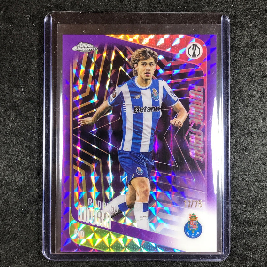 2025-26 Topps Chrome UEFA CC RODRIGO MORA Future Stars Purple Geometric 17/75