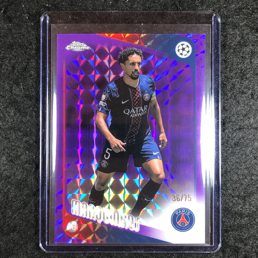 2025-26 Topps Chrome UEFA CC MARQUINHOS Purple Geometric 36/75