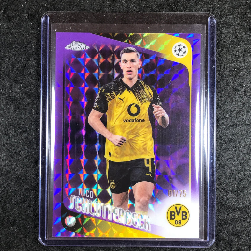 2025-26 Topps Chrome UEFA CC NICO SCHLOTTERBECK Purple Geometric 1/75
