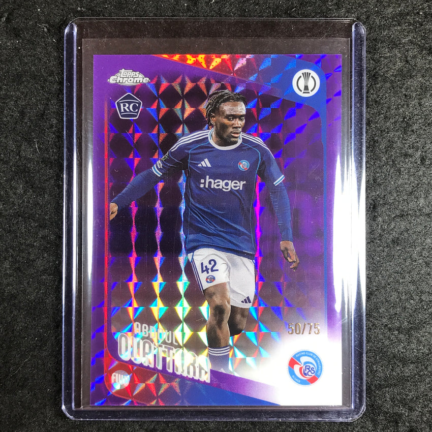 2025-26 Topps Chrome UEFA CC ABDOUL OUATTARA Rookie Purple Geometric 50/75