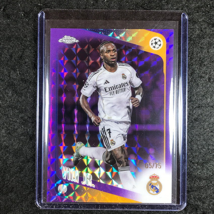 2025-26 Topps Chrome UEFA CC VINI JR. Purple Geometric 5/75