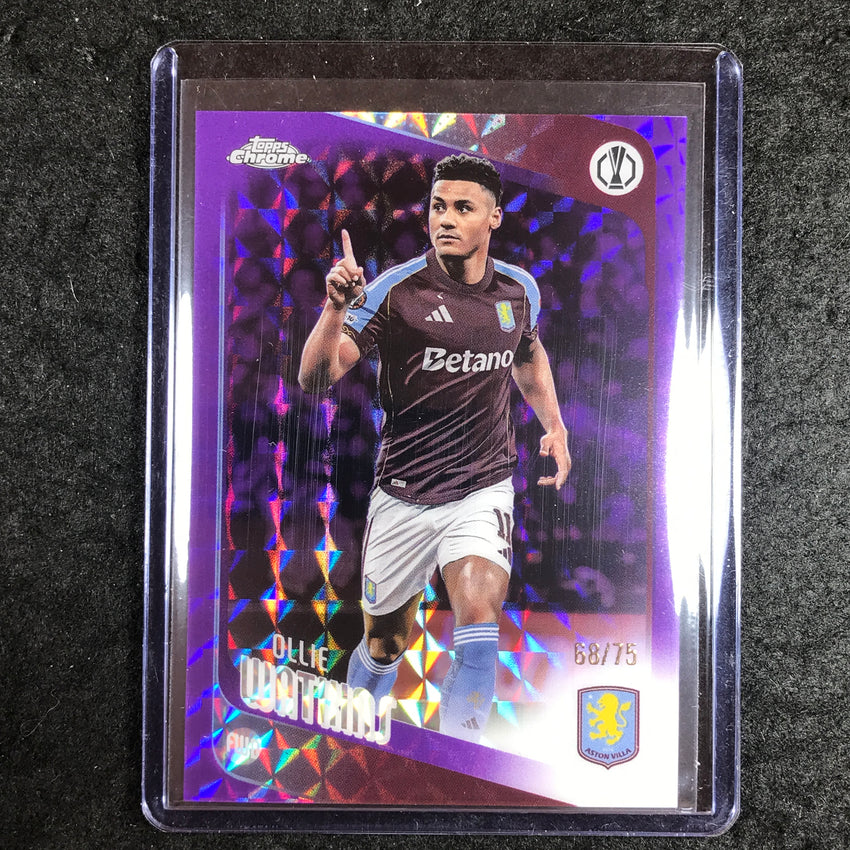 2025-26 Topps Chrome UEFA CC OLLIE WATKINS Purple Geometric 68/75