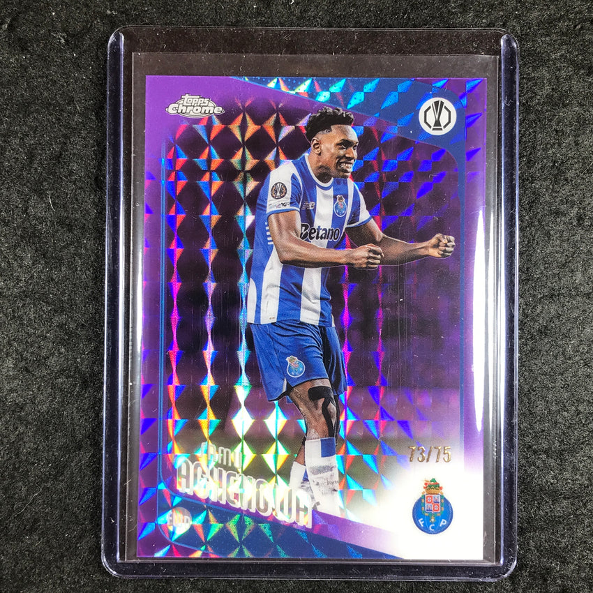 2025-26 Topps Chrome UEFA CC SAMU AGHEHOWA Purple Geometric 73/75