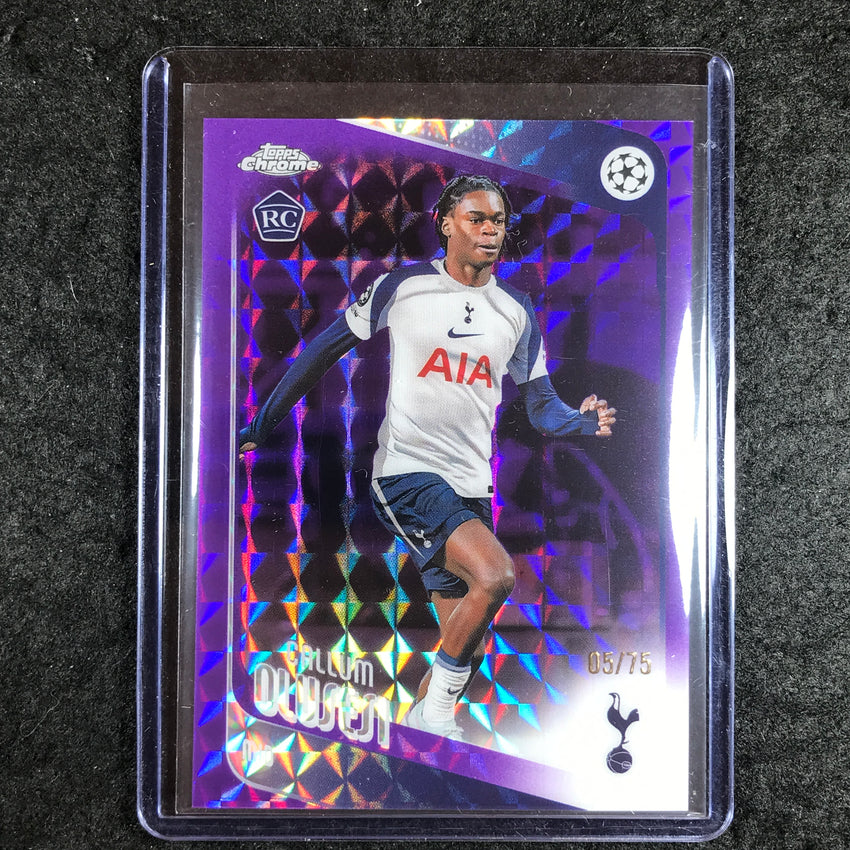 2025-26 Topps Chrome UEFA CC CALLUM OLUSESI Rookie Purple Geometric 5/75