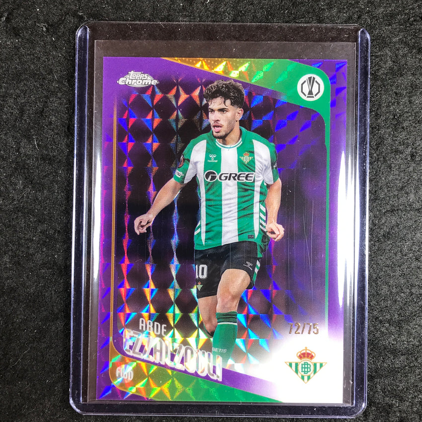 2025-26 Topps Chrome UEFA CC ABDE EZZALZOULI Purple Geometric 72/75