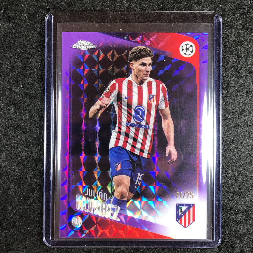 2025-26 Topps Chrome UEFA CC JULIAN ALVAREZ Purple Geometric 71/75