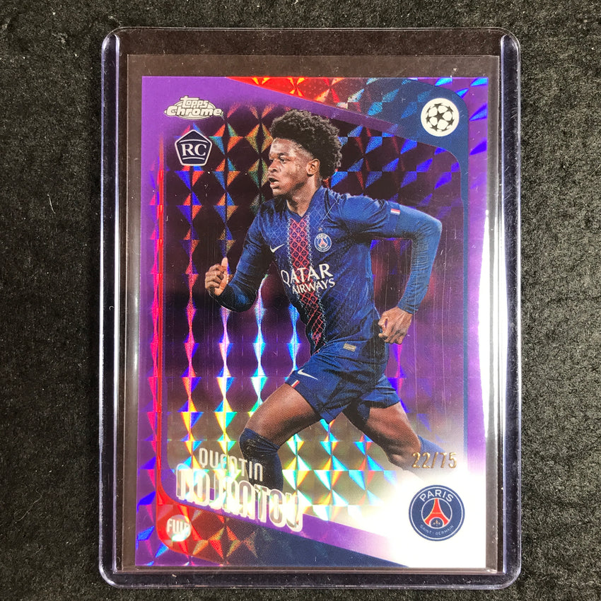 2025-26 Topps Chrome UEFA CC QUENTIN NDJANTOU Rookie Purple Geometric 22/75