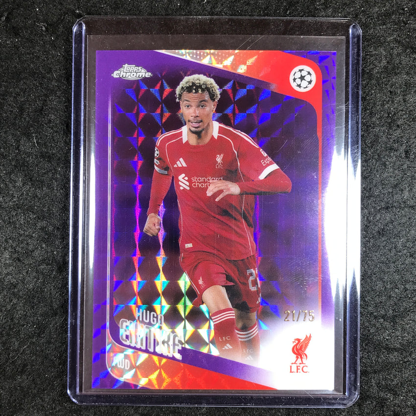 2025-26 Topps Chrome UEFA CC HUGO EKITIKE Purple Geometric 21/75
