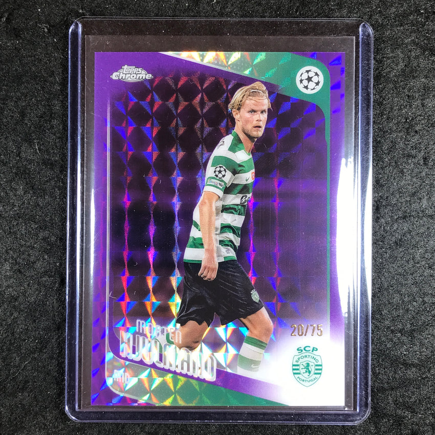 2025-26 Topps Chrome UEFA CC MORTEN HJULMAND Purple Geometric 20/75