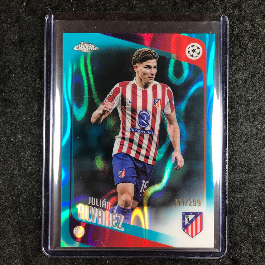 2025-26 Topps Chrome UEFA CC JULIAN ALVAREZ Teal Lava 117/299
