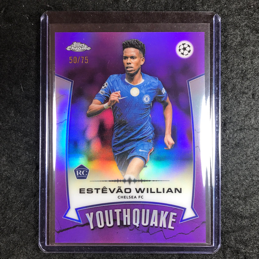 2025-26 Topps Chrome UEFA CC ESTEVAO WILLIAN Youthquake Rookie Purple 50/75