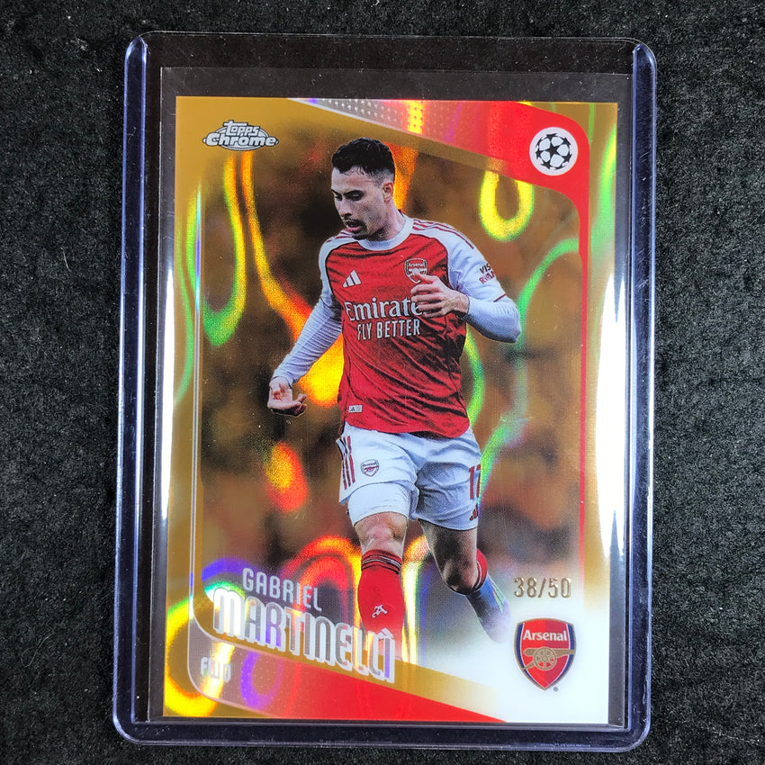 2025-26 Topps Chrome UEFA CC GABRIEL MARTINELLI Gold Lava 38/50