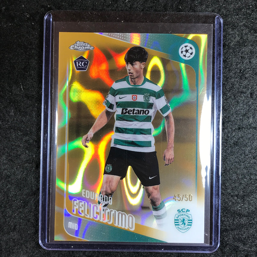 2025-26 Topps Chrome UEFA CC EDUARDO FELICISSIMO Rookie Gold Lava 45/50