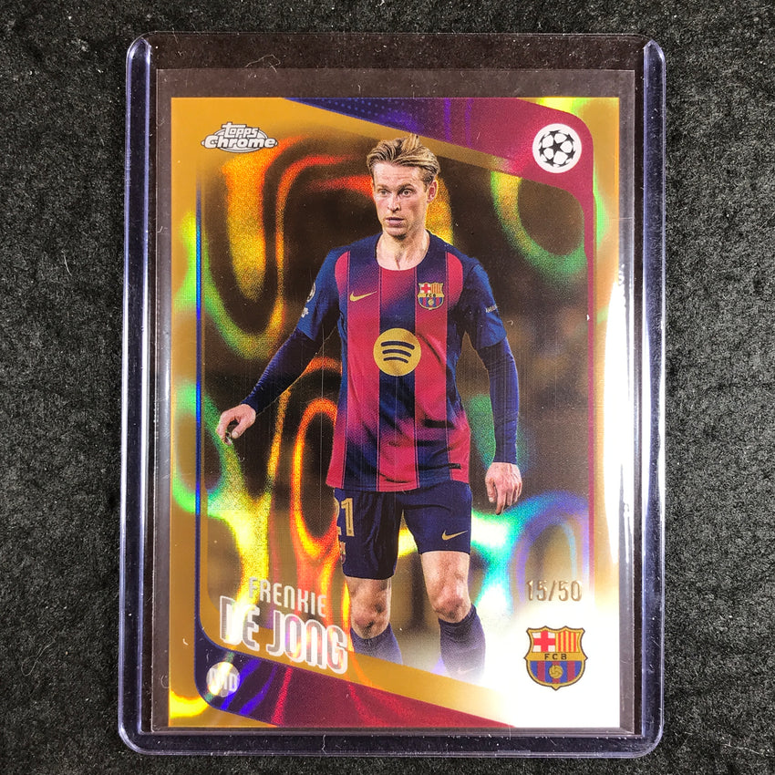 2025-26 Topps Chrome UEFA CC FRENKIE DE JONG Gold Lava 15/50