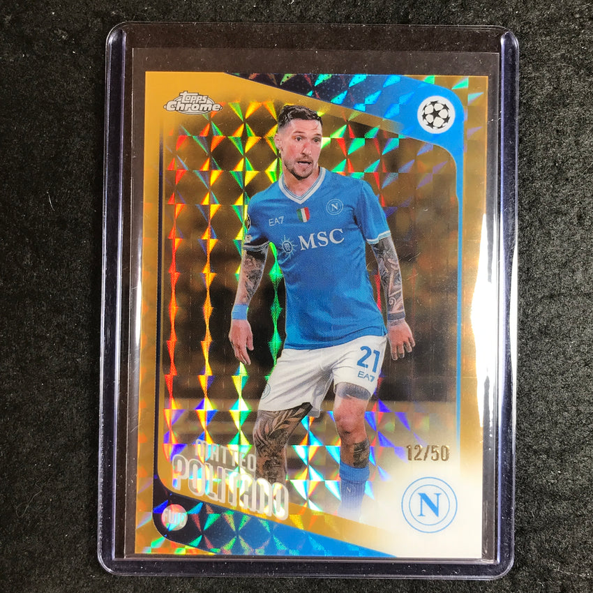 2025-26 Topps Chrome UEFA CC MATTEO POLITANO Gold Geometric 12/50