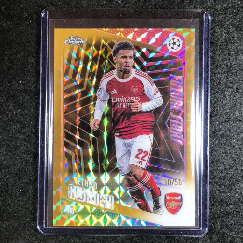 2025-26 Topps Chrome UEFA CC ETHAN NWANERI Future Stars Gold Geometric 10/50