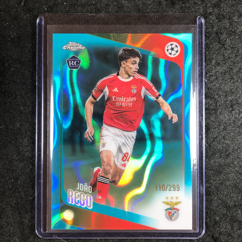 2025-26 Topps Chrome UEFA CC JOAO REGO Rookie Teal Lava 110/299