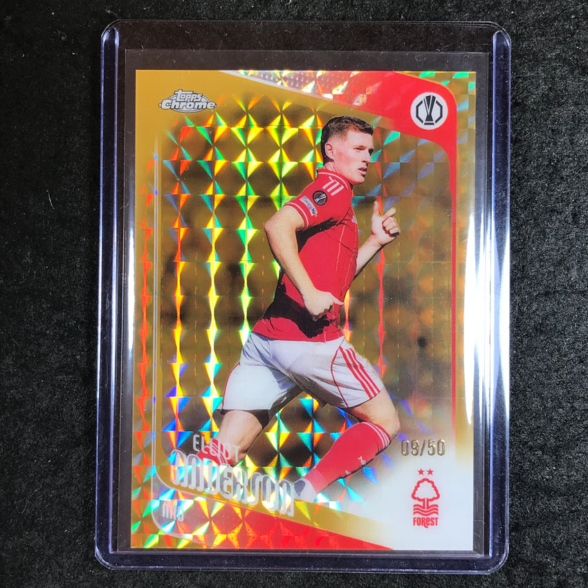 2025-26 Topps Chrome UEFA CC ELLIOT ANDERSON Gold Geometric 9/50