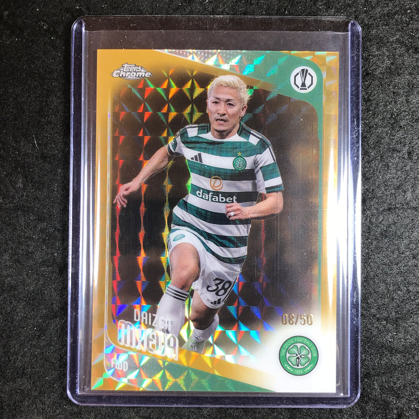 2025-26 Topps Chrome UEFA CC DAIZEN MAEDA Gold Geometric 8/50
