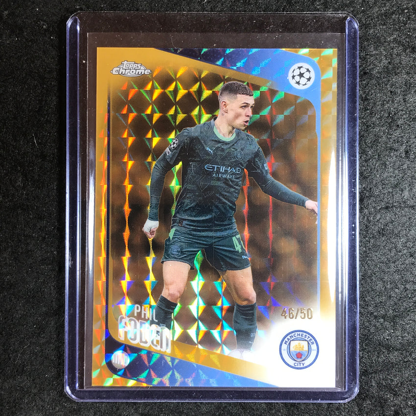 2025-26 Topps Chrome UEFA CC PHIL FODEN Gold Geometric 46/50