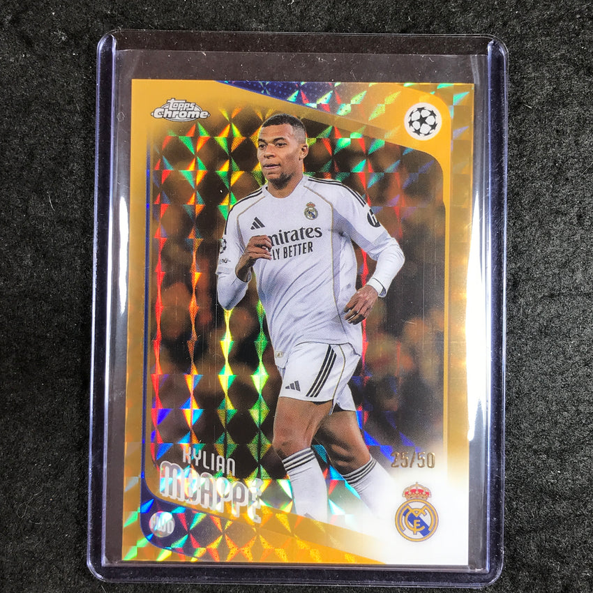 2025-26 Topps Chrome UEFA CC KYLIAN MBAPPE Gold Geometric 25/50