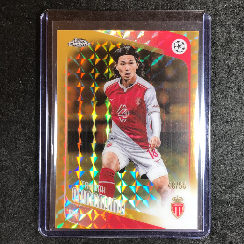 2025-26 Topps Chrome UEFA CC TAKUMI MINAMINO Gold Geometric 48/50