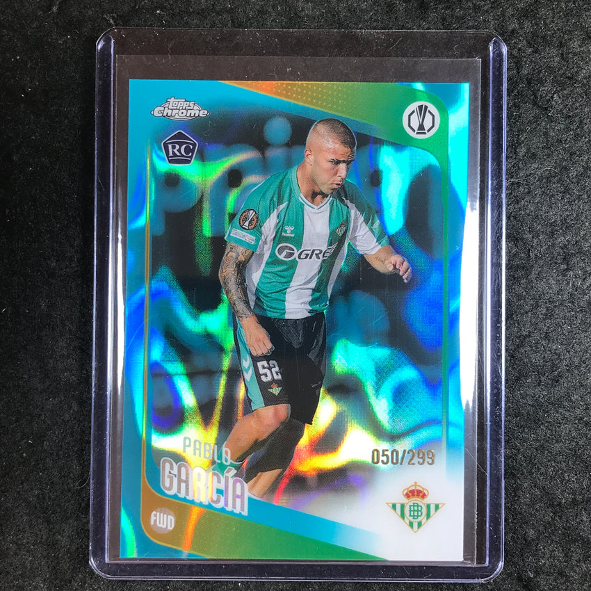 2025-26 Topps Chrome UEFA CC PABLO GARCIA Rookie Teal Lava 50/299
