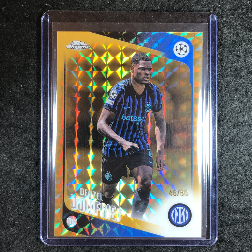 2025-26 Topps Chrome UEFA CC DENZEL DUMFRIES Gold Geometric 46/50