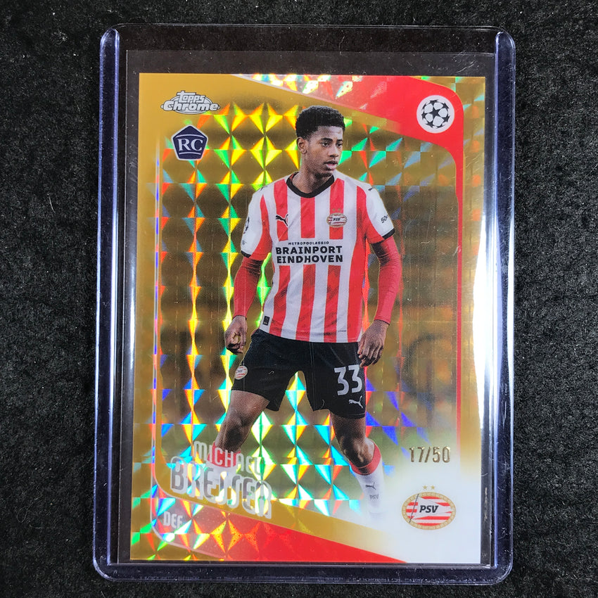2025-26 Topps Chrome UEFA CC MICHAEL BRESSER Rookie Gold Geometric 17/50
