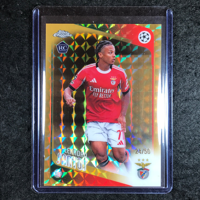 2025-26 Topps Chrome UEFA CC LEANDRO SANTOS Rookie Gold Geometric 24/50