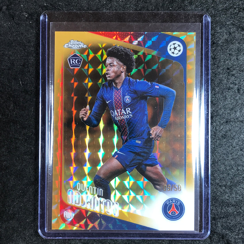 2025-26 Topps Chrome UEFA CC QUENTIN NDJANTOU Rookie Gold Geometric 9/50