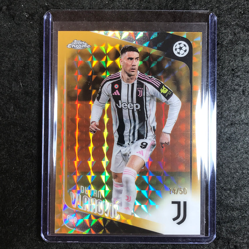 2025-26 Topps Chrome UEFA CC DUSAN VLAHOVIC Gold Geometric 14/50