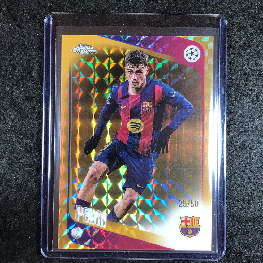 2025-26 Topps Chrome UEFA CC PEDRI Gold Geometric 25/50
