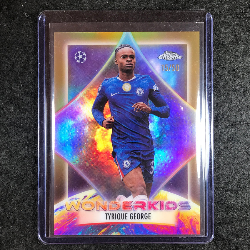 2025-26 Topps Chrome UEFA CC TYRIQUE GEORGE Wonderkids Gold Refractor 15/50