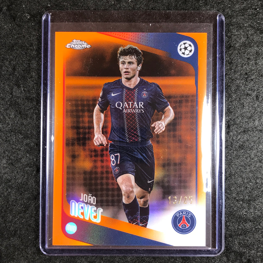 2025-26 Topps Chrome UEFA CC JOAO NEVES Orange Refractor 13/25
