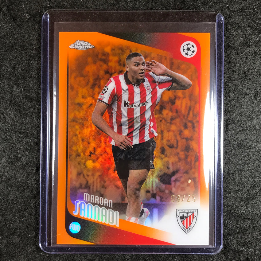 2025-26 Topps Chrome UEFA CC MAROAN SANNADI Orange Refractor 8/25