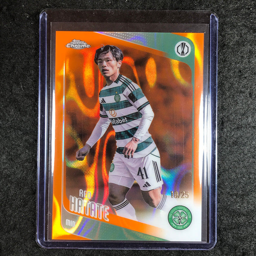 2025-26 Topps Chrome UEFA CC REO HATATE Orange Lava 10/25